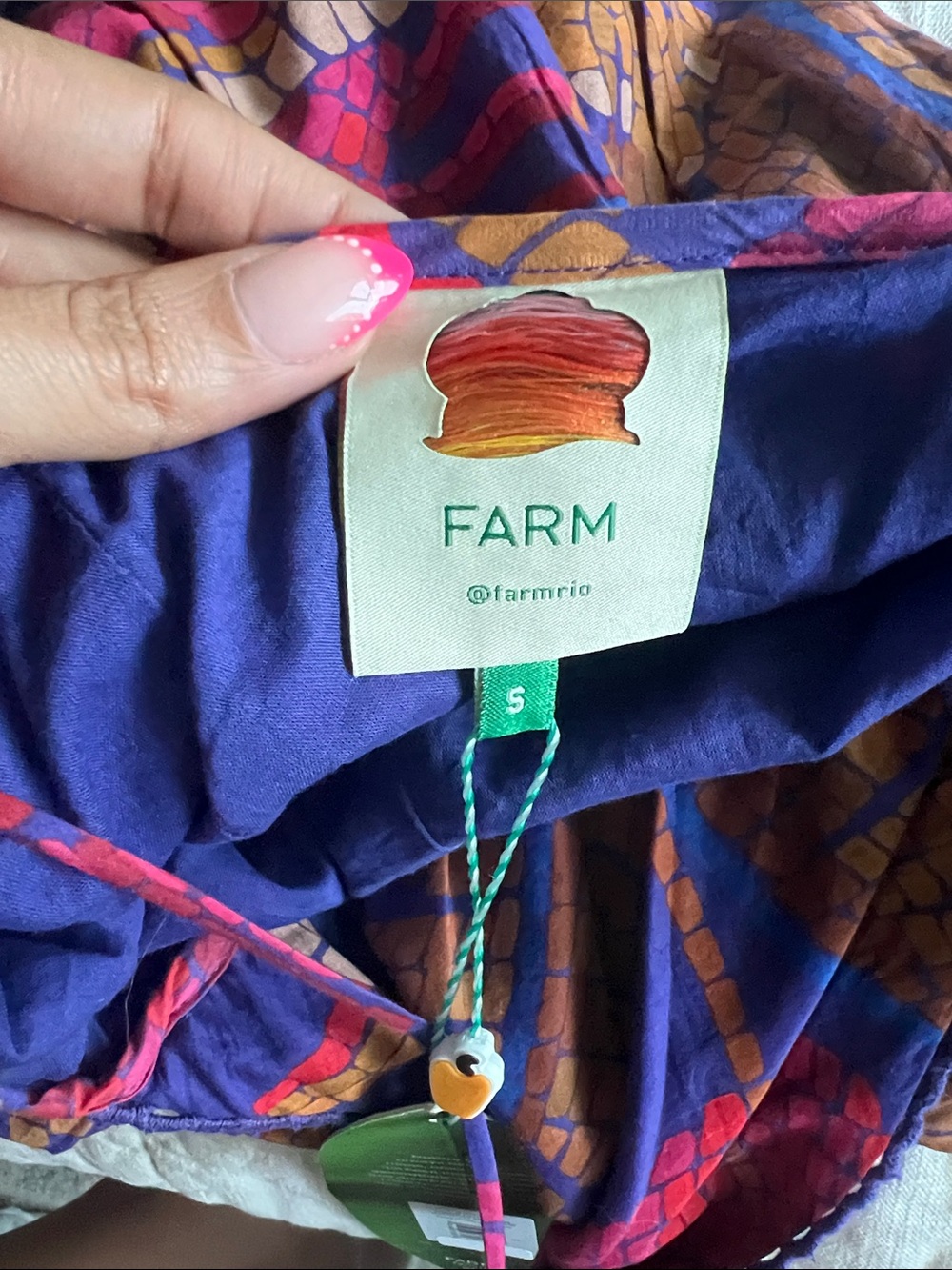 Farm Rio Forest Mosaic Blue Sleeveless Maxi Dress - Picture 7 of 10